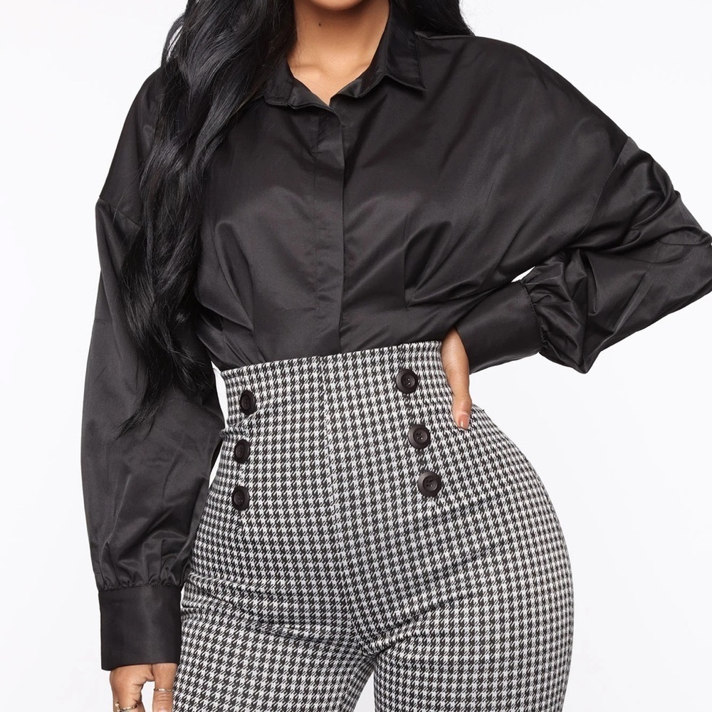 Keeping Things Organized Button Down Shirt - Black